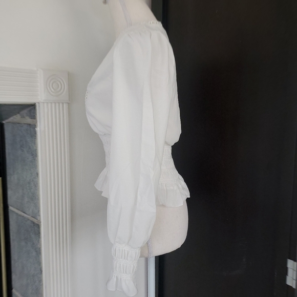 Wayf Smocked Delancy V-Neck Top - Picture 7 of 11